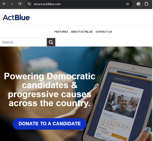 ActBlue website home page