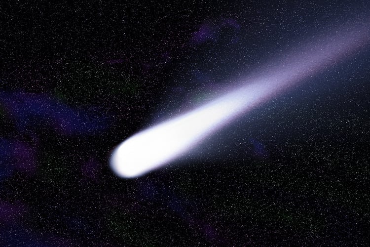 Comet streaking through the sky